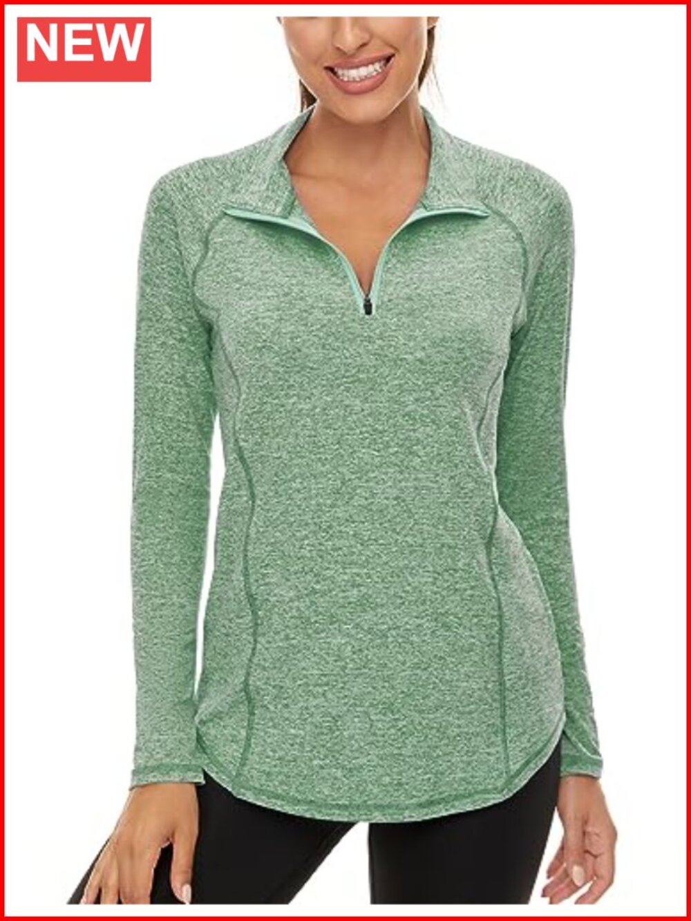 Womens Long Sleeve 1/4 Zip Pullover UPF 50+ Athletic Hiking Running Workout Top